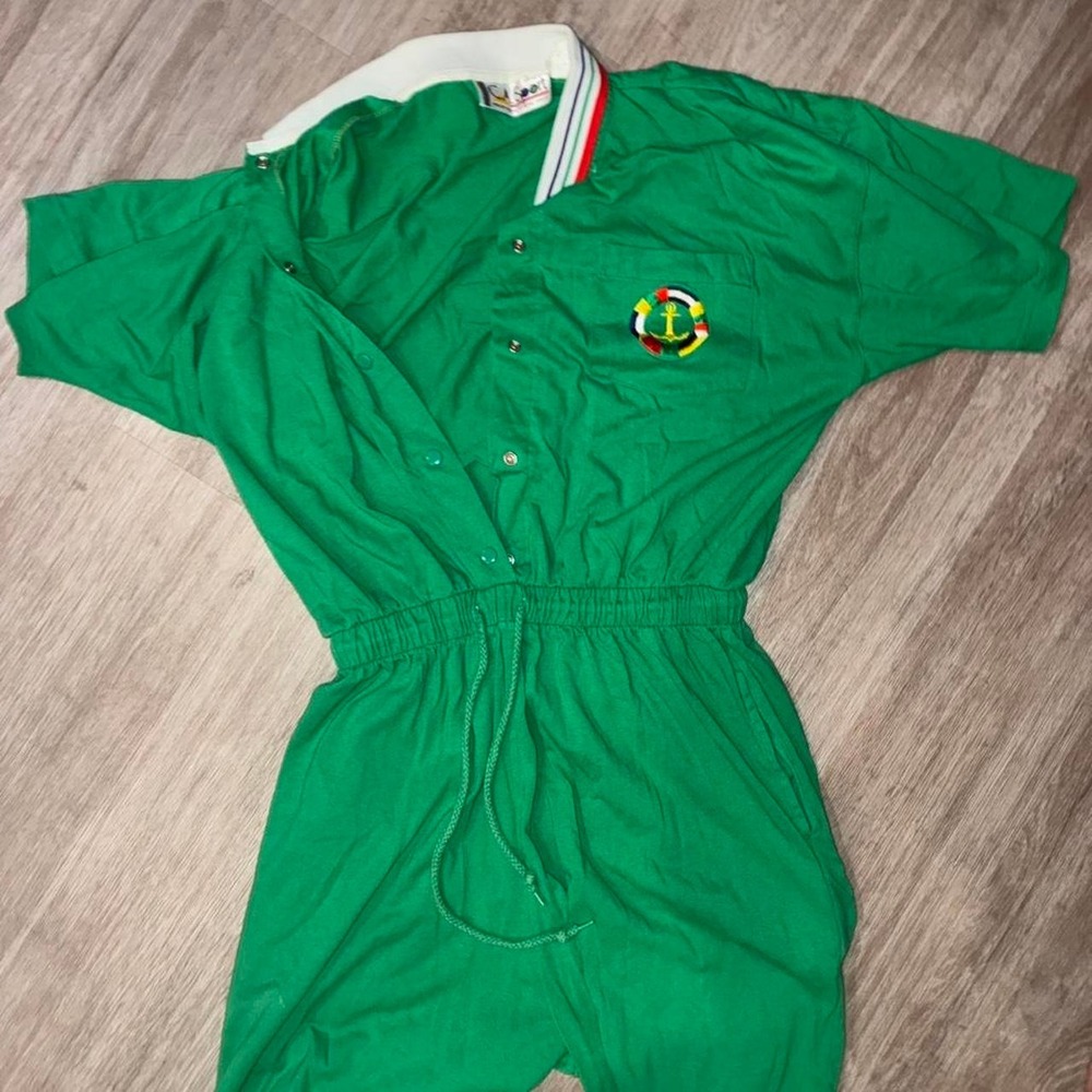 Vintage CA SPORT 90s green polo jumpsuit Size L